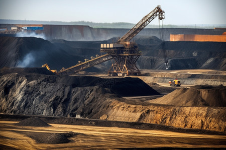 开采矿区的煤炭图片