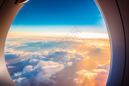 飞机云海飞机之下的白云背景