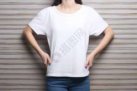 崭新的白t恤衫图片