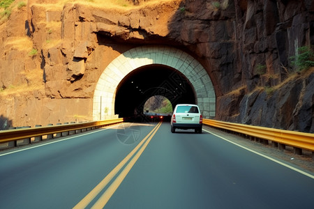 过山的隧道条条大路高清图片