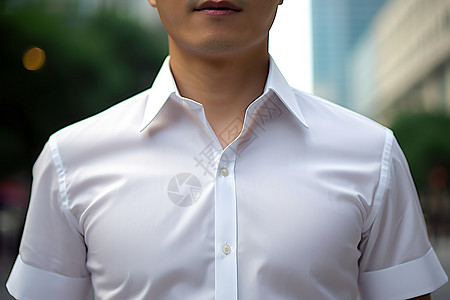 男士衬衫男士白色短袖衬衣背景