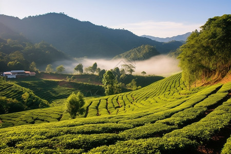 春天的茶园图片