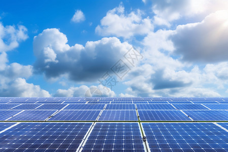 电池能量光照的太阳能板背景