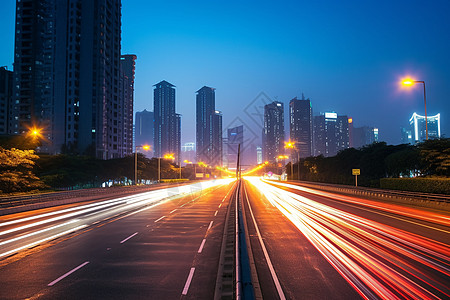 夜晚公路夜晚的城市背景