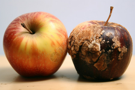发霉的苹果厨余垃圾苹果背景