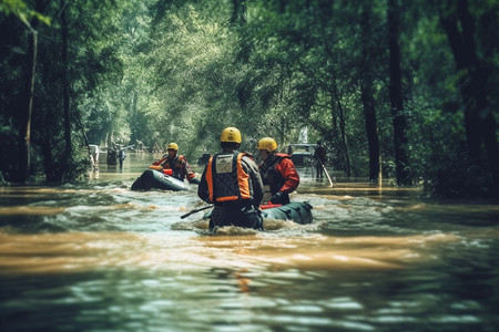 洪水行动和援助高清图片