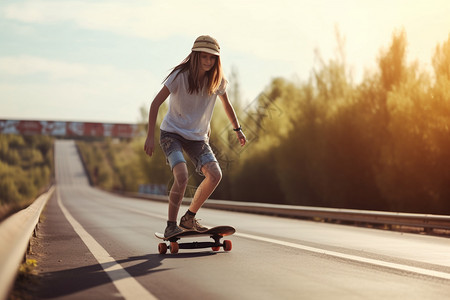 高速公路滑板运动图片