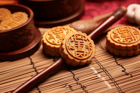 中国文化月饼图背景图片