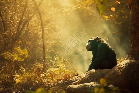 森林中的黑猩猩图片