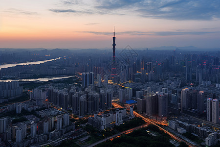 俯瞰城市夜景图片