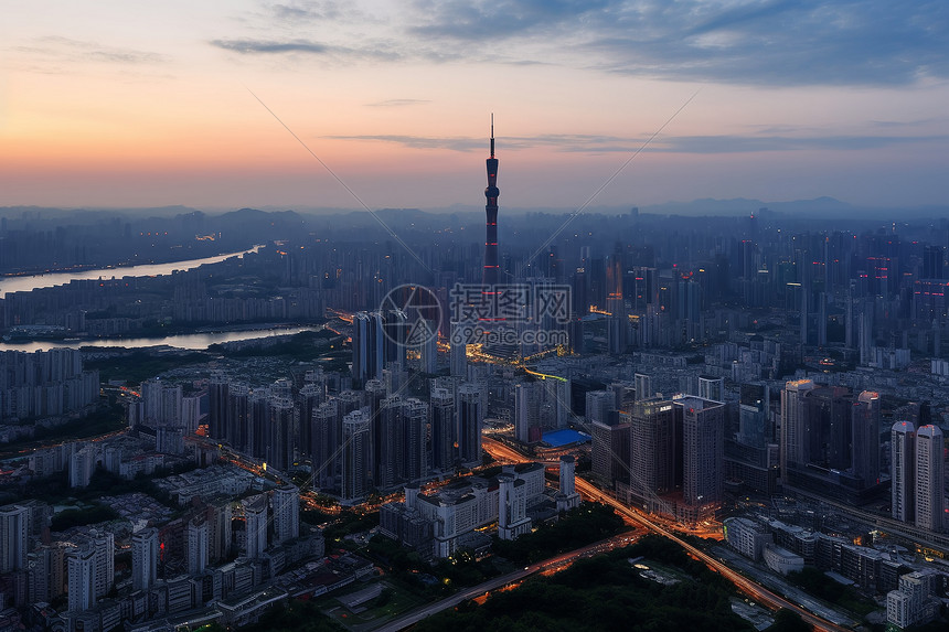 俯瞰城市夜景图片