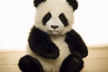 可爱美丽的熊猫玩偶背景图片
