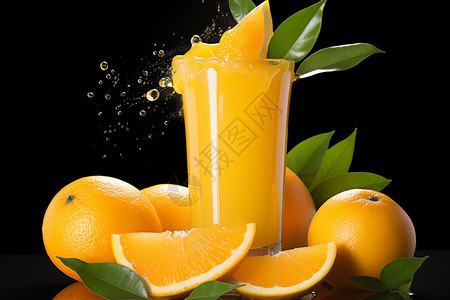 绿色健康的橙子汁图片