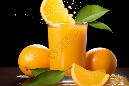 新鲜营养的橙子汁图片