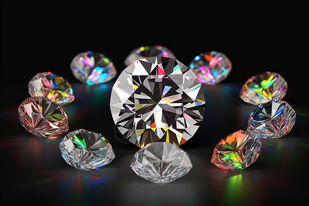 五彩斑斓的钻石背景图片