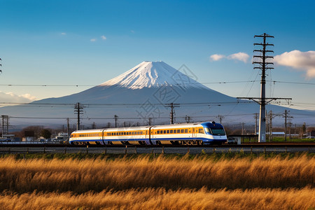 冬天火车秋天的日本东京背景