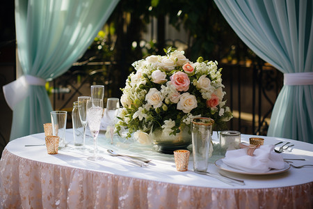 婚礼装饰餐桌图片