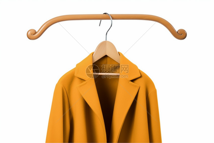 衣架上的黄色外套图片