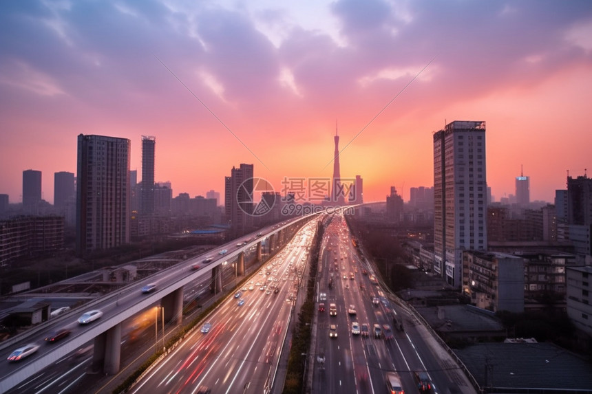 城市中的高速公路图片