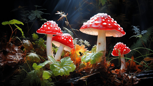 彩色毒蘑菇背景图片