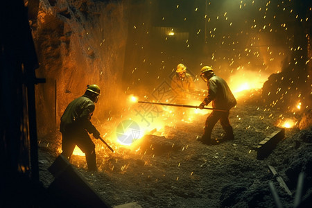 地下煤炭开采作业现场图片