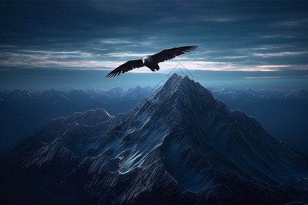 山间飞行的老鹰背景图片