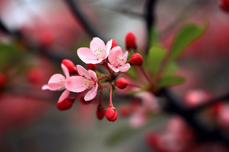 树枝上新鲜的花朵图片