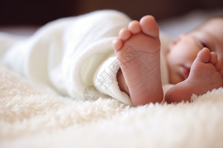 赤脚的新生婴儿背景图片