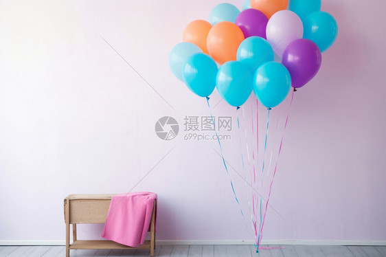 彩色气球庆祝装饰图片