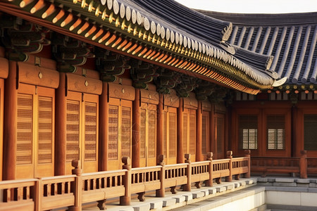 韩国东大门韩国传统房屋背景