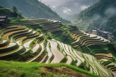 阳朔梯田的美丽景观图片