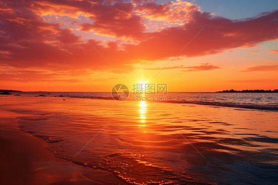海边的美丽落日图片
