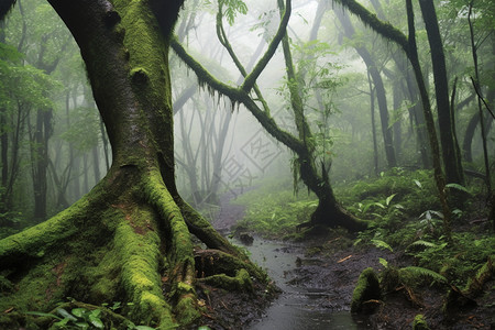 雨后清新的绿荫高清图片