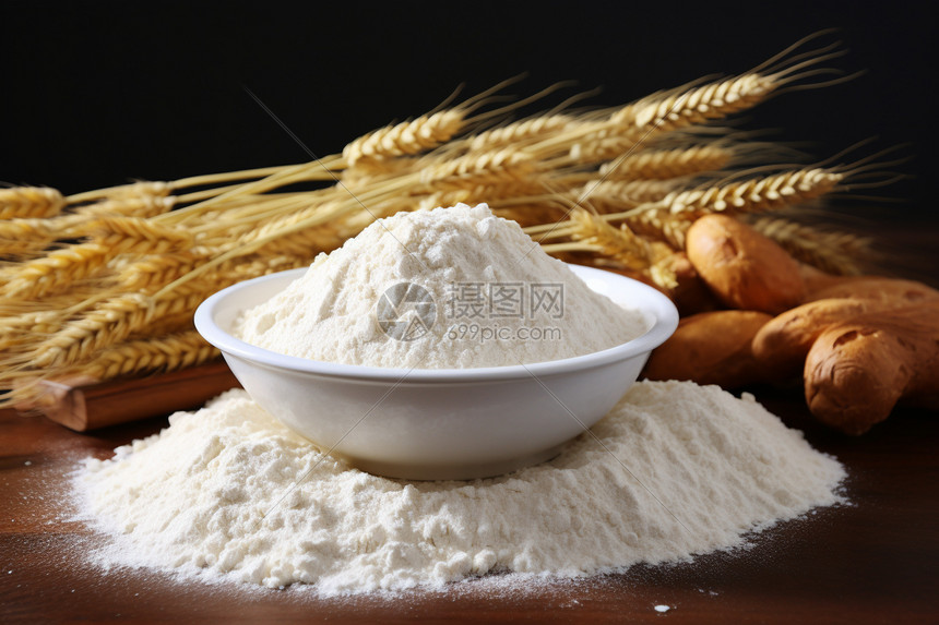 小麦的面粉图片