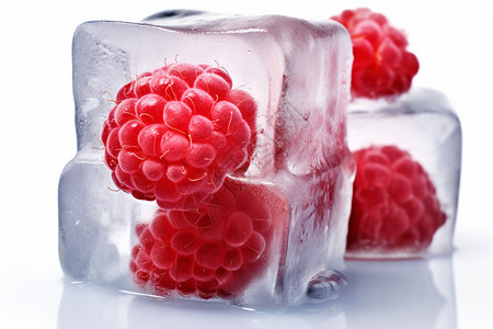 树莓冰块图片