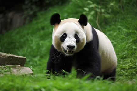 野生大熊猫动物园树木高清图片