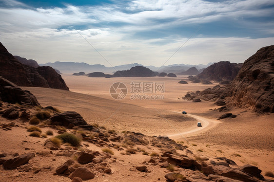 沙漠荒野中的岩石图片