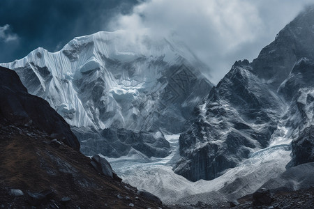 山峰冰川图片