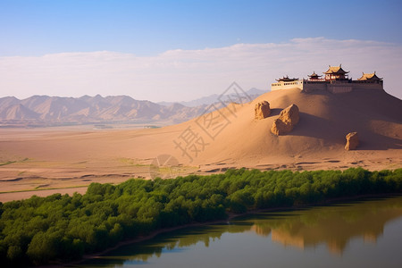 旅游胜地甘肃明沙山图片