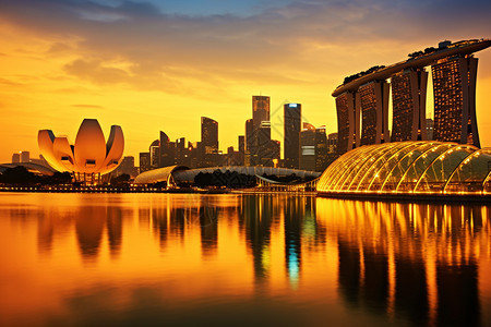 水天一色的新加坡城市图片