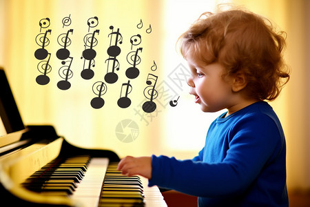 儿童特写婴儿的乐器教育设计图片