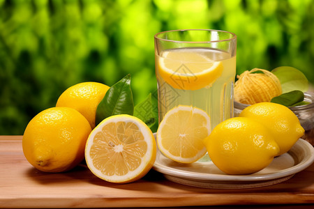 新鲜的柠檬水高清图片
