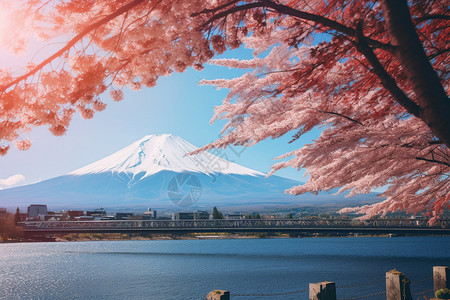 日本富士山的景色图片