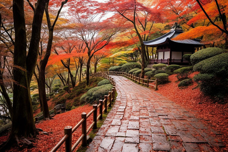 美丽的日本公园小路图片