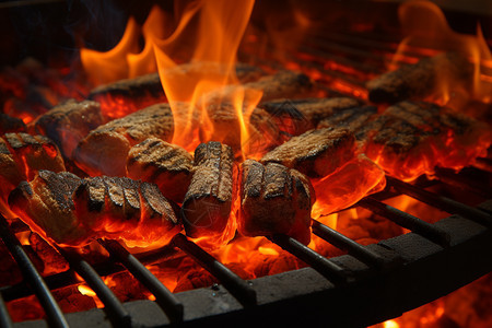炭烤的烤肉图片