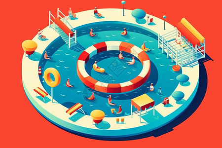 创意圆形泳池图片