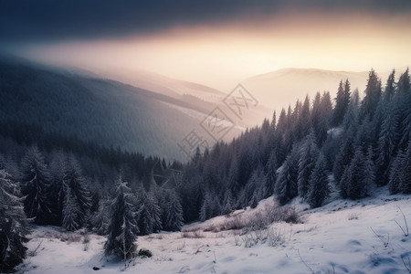 冬天的阿尔卑斯山景观图片