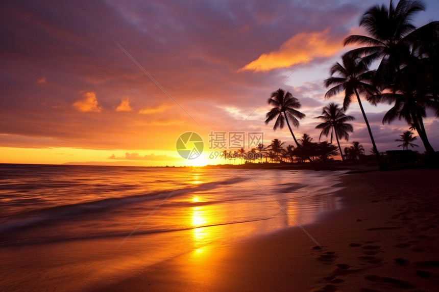 美丽的夏威夷海滩图片