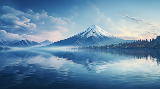 美丽的雪山湖泊图片