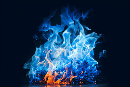 燃烧的蓝色火焰图片